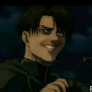 ☕️ Levi Ackerman Attack on Titan Anime, Meme, Attaque des Titans, Levi, Levi Ackerman, souriant whatsapp sticker