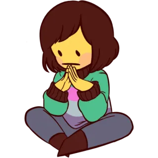 😶 Frisk Undertale undertale, frisk, character, video game, sitting telegram sticker