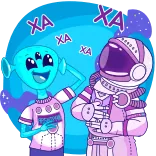 😂 XA
XA
XA Alien, Astronauta, Espaço, Desenho animado, Adesivo whatsapp sticker
