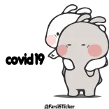 😷 милый, кролик, объятие, каваий, стикер, анимация, мультфильм telegram sticker