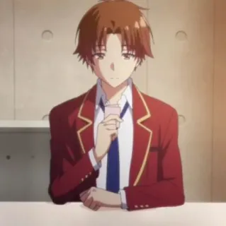 🏫 Ayanokoji Kiyotaka Classroom of the Elite Anime, Classroom of the Elite, Ayanokoji, Kiyotaka, Uniforme rouge whatsapp sticker