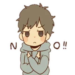 👎 NO!! dissenso, negazione, rifiuto, cartone animato, fastidio, rifiuto telegram sticker