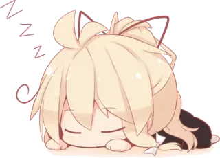 😪 ZZZ anime, chibi, sleepy, cute, cartoon, kawaii, relaxing telegram sticker