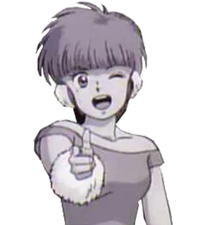 👌 만화, 애니메이션, 소녀, 윙크, 엄지 척 telegram sticker