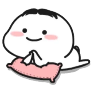 ☺️ słodki, kawaii, naklejka, kreskówka, postać, poduszka, uroczy telegram sticker