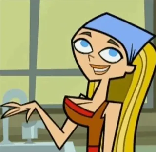 😂 Lindsay Total Drama Мультфильм, Персонаж, Блондинка, Анимация, Линдси, Total Drama telegram sticker