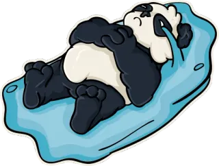 🐼 panda, sleeping, lazy, animal, cartoon telegram sticker