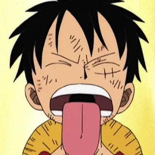 😛 Monkey D. Luffy One Piece Anime, Desenho animado, Monkey D. Luffy, One Piece, Língua, Engraçado telegram sticker
