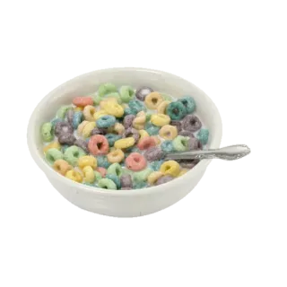 🍝 cereali, colazione, cibo, latte, fruit loops, ciotola telegram sticker