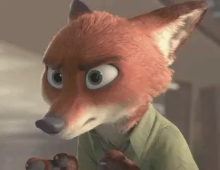 📍 Nick Wilde Zootopia キツネ, ニック・ワイルド, ズートピア, アニメ, ディズニー, 動物, キャラクター telegram sticker