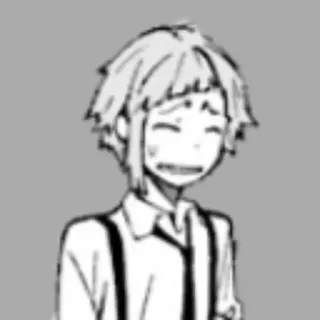😬 Atsushi Nakajima Bungo Stray Dogs anime, manga, boy, smile, cute telegram sticker