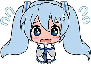 😳 Hatsune Miku Anime, Chibi, Vocaloid, Fofo, Desenho animado, Mangá, Personagem, Kawaii telegram sticker