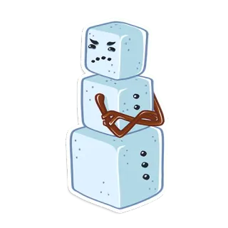 😒 Pupazzo di neve, Inverno, Neve, Arrabbiato, Cartone animato, Personaggio telegram sticker