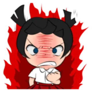 😡 en colère, frustrée, dessin animé, fille, contrariée whatsapp sticker