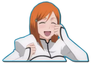 😄 Orihime Inoue Bleach anime, bleach, orihime, kawaii, happy telegram sticker
