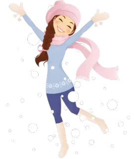 🤗 Mädchen, Winter, Schnee, Rosa, Mütze, Schal, fröhlich whatsapp sticker