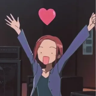 ❤ Anime, Trái tim, Vui vẻ, Phim hoạt hình telegram sticker