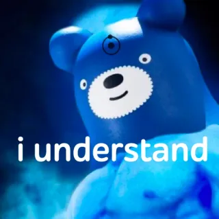 😑 i understand Bär, Verständnis, Blau, Spielzeug, Tier telegram sticker