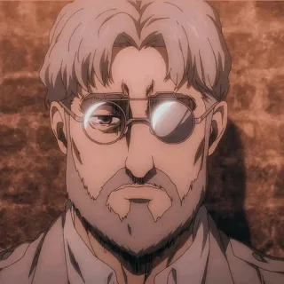 ⚔ Zeke Yeager Attack on Titan anime, character, glasses, beard, portrait telegram sticker