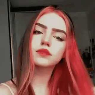 😏 phụ nữ, chân dung, tóc đỏ, vẻ đẹp, trang điểm, selfie, cô gái whatsapp sticker