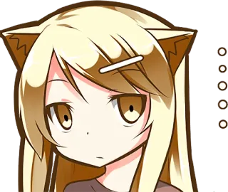 🙄 动漫, 卡通, 可爱, 猫耳朵, 萌 whatsapp sticker