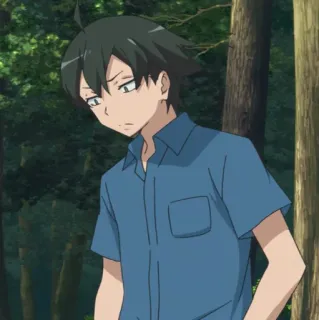 🕸 Hachiman Hikigaya My Teen Romantic Comedy SNAFU Anime, Personagem, Masculino, Escola, Adolescente, Romance telegram sticker