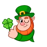 👍 leprechaun, clover, Irish, St. Patrick's Day, cartoon, luck, green telegram sticker
