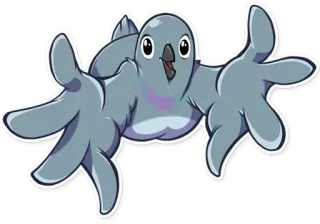 🤗 paloma, pájaro, dibujo animado, animal, lindo, pegatina telegram sticker