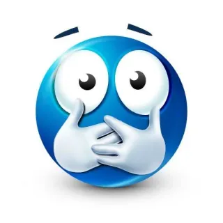 🌟 Emoji, geschokt, verrast, bezorgd, blauw whatsapp sticker