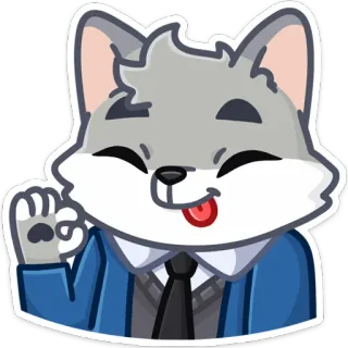 👌 Lobo, Furry, Fofo, Animal, Desenho animado, Personagem, Adesivo whatsapp sticker