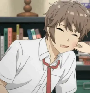 ⛓ Sakuta Azusagawa Rascal Does Not Dream of Bunny Girl Senpai Anime, Charakter, Junge, Lächeln, Süß telegram sticker