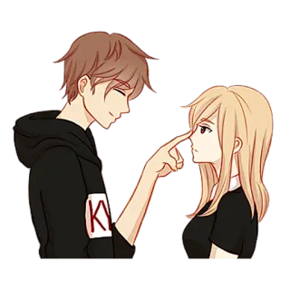 🙂 anime, couple, relationship, love, cartoon, cute telegram sticker