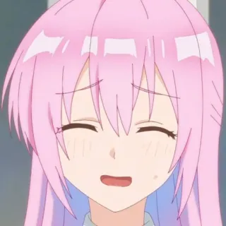 🍧 Anime, Mädchen, pinke Haare, süß, lächelnd, Cartoon telegram sticker