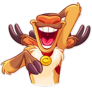 🤦‍♂️ Cartoon, Tier, Hirsch, Lachend, Ausdruck telegram sticker