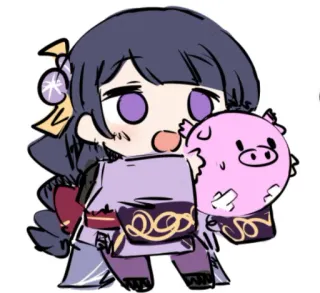 🏖 Raiden Shogun Genshin Impact raiden shogun, genshin impact, anime, character, video game, chibi, cute telegram sticker