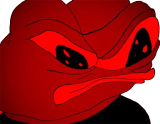 🐸 Pepe, rana, rojo, meme, meme de internet telegram sticker