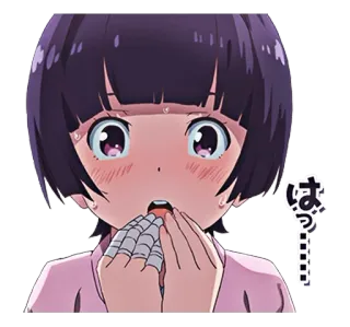 🙊 はっ… アニメ, マンガ, ショック, 表情, 女の子, 漫画 telegram sticker