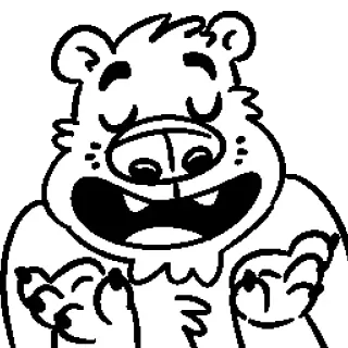 🐻 animal, bear, cartoon, funny, illustration telegram sticker
