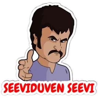 👊 SEEVIDUVEN SEEVI cartone animato, uomo, tamil, indiano, arrabbiato, che indica telegram sticker