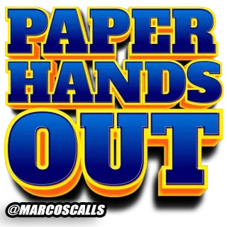 😎 PAPER HANDS OUT
@MARCOS CALLS paper hands, investing, stocks, crypto, trading, finance, meme telegram sticker