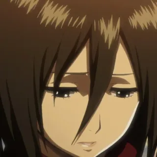 🥀 Mikasa Ackerman Attack on Titan anime, manga, girl, serious, Mikasa, Attack on Titan, character telegram sticker
