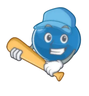 👱‍♀ baseball, sport, emoji, sticker, dessin animé, batte, bleu whatsapp sticker