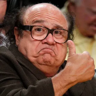 👍 Danny DeVito actor, thumbs up, celebrity, glasses, man, comedian telegram sticker