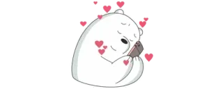 ✨ Ice Bear We Bare Bears Cartone animato, Orso, Telefono, Amore, Carino whatsapp sticker