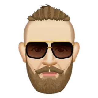 👑 Conor McGregor Конор Макгрегор, MMA, боец, солнцезащитные очки, эмодзи, борода, усы whatsapp sticker