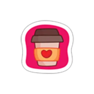 ☕ caffè, tazza, cuore, amore, bevanda, bevanda whatsapp sticker