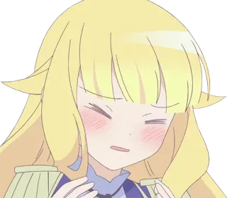 😣 Anime, Blond włosy, Słodki, Postać, Sztuka telegram sticker