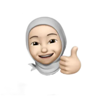 👍 эмодзи, женщина, большой палец вверх, хиджаб, ислам, позитивный whatsapp sticker