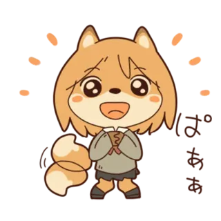 😺 animal, mignon, dessin animé, kawaii, renard, personnage telegram sticker
