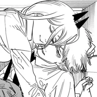☺ Power Chainsaw Man anime, manga, kiss, fanart, devil, chainsaw man telegram sticker